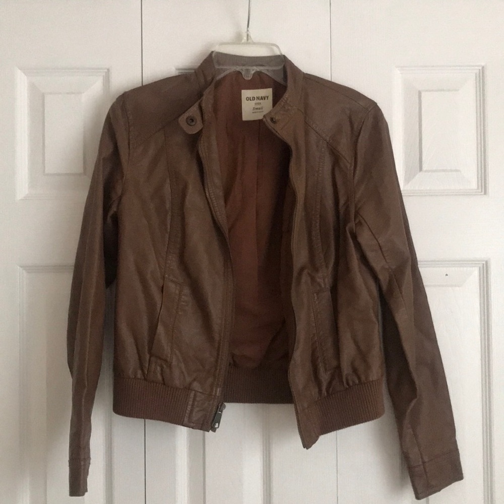 Brown leather jacket